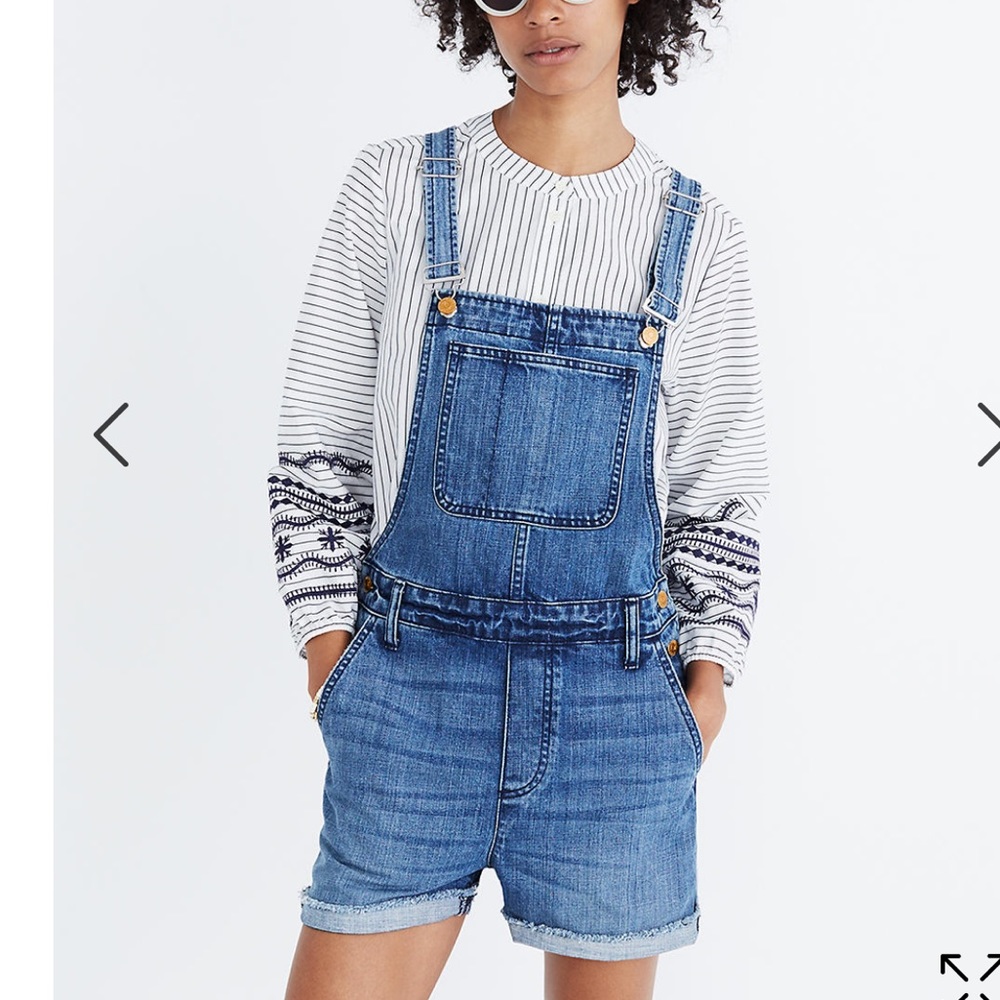 Madewell denim overall shorts size small